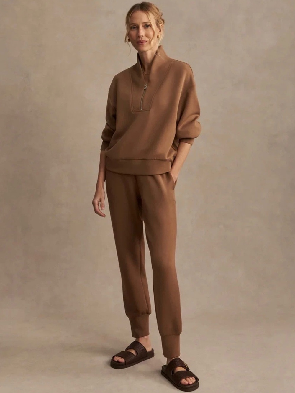 Varley Double Soft The Slim Cuff Pant 27.5 in Golden Bronze sz Small Athleisure